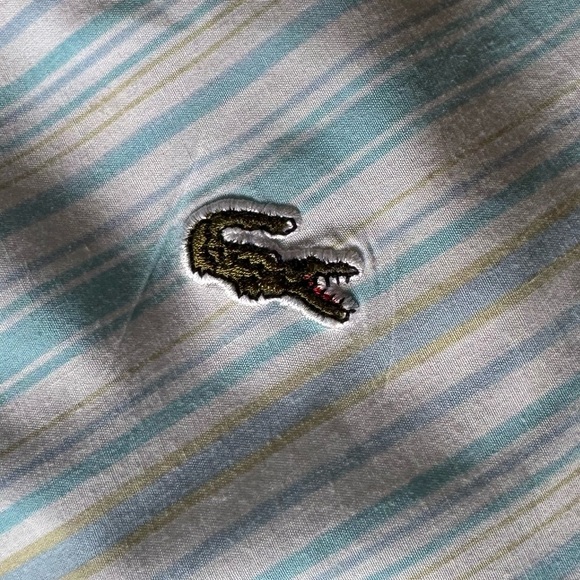 Lacoste Blue and White Striped Shirt Size XL - Picture 3 of 5